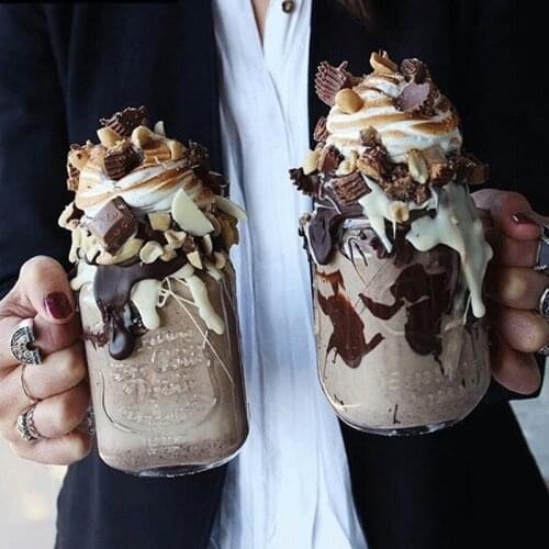 Creative Mason Glass Mug Fruit Icecream Morning Milk Juice Cup Vintage Coffee Cold Drink Cups Home Drinkware Salad Bowl 450ml