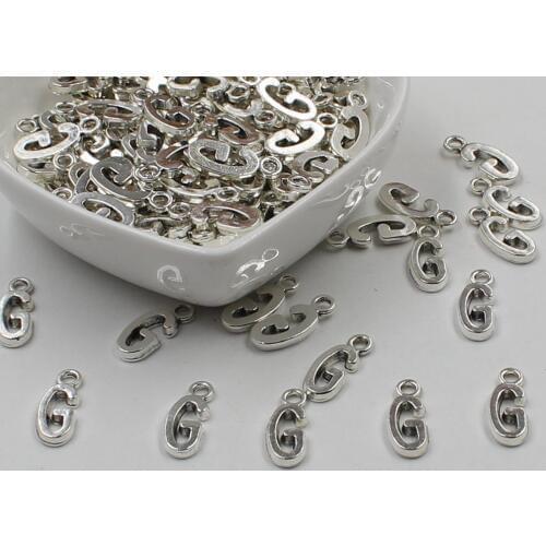 20 pcs Double Side Alphabet(G)Letter Tag Charm Pendant Initials Jewelry Making