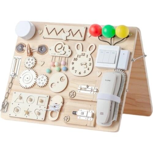 Busy Board House Parts Montessori Children DIY Wood Chips Slide Gears Skill Training Parent-Child Game Puzzle Intelligence Toys