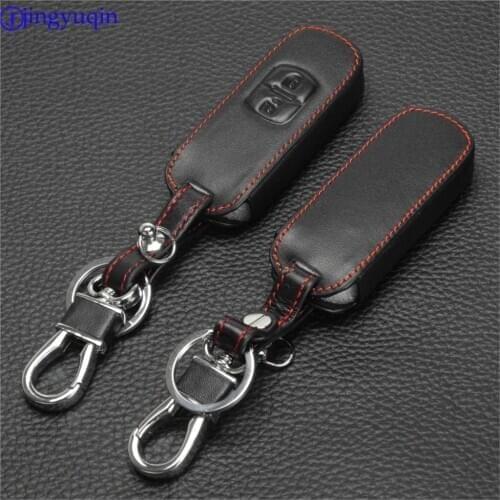 Jingyuqin 2Buttons Leather Key Cover Case for Mazda 3 2 5 /Mazda 6 Axela CX-3 CX-5 CX5 CX-7 CX7 CX-9 RX8 Styling