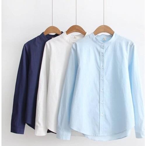 Kumeiya Stand-up Collar Blouses