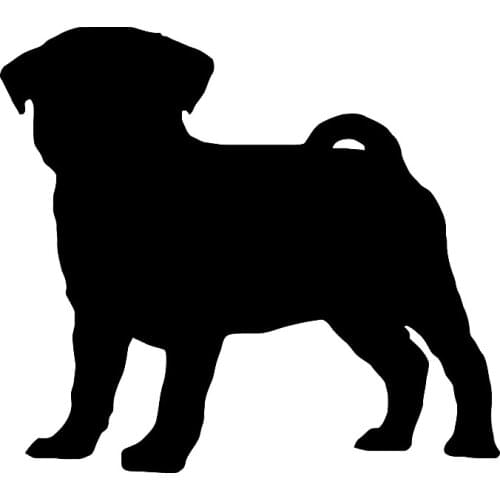 Pug Sideways Cute Car Sticker Waterproof Auto Decors Vinyl Decal on Car Body Bumper Rear Window