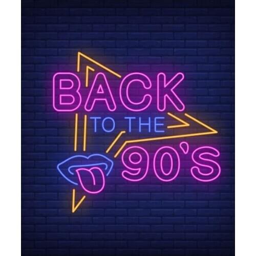 Neon Sign For Back To Nineties Neon Lettering With Lips Personalized handmade home glass Beer Bar Pub outdoor lighting store