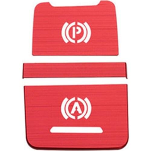 NEW-For- A6 C7 2012-2018 3Pcs Aluminum Central Handbrake Buttons Decorative Trim Sequin Car Interior Panel P Stickers