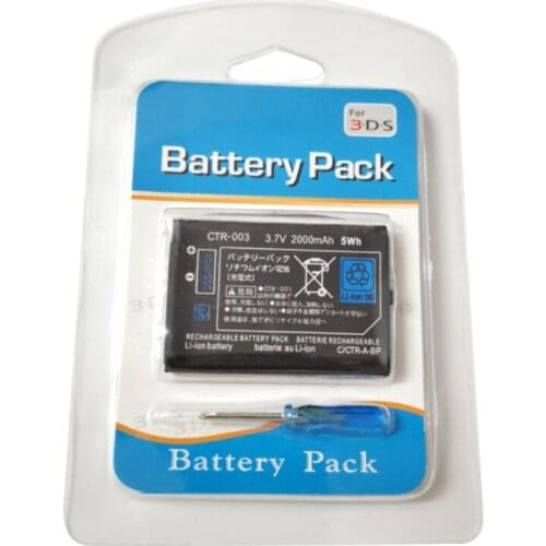3.7V 2000mAh Rechargeable Lithium Battery Pack for Nintendo 3DS XL LL CTR-003 Wireless Controller Replacement Batteries