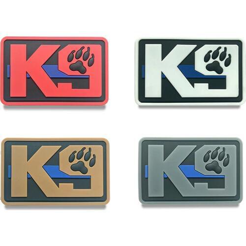Pvc patch K 9 paw patch DOG service US army patches tactical military backpack patch combat airsoft hook for bag