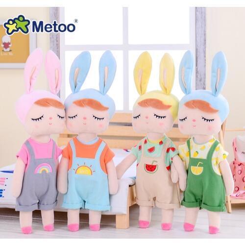 Metoo Angela Rabbit fruit Girl Stuffed Plush Toys Change clothes skirt shorts Doll for kids Appease Baby Birthday Christmas Gift