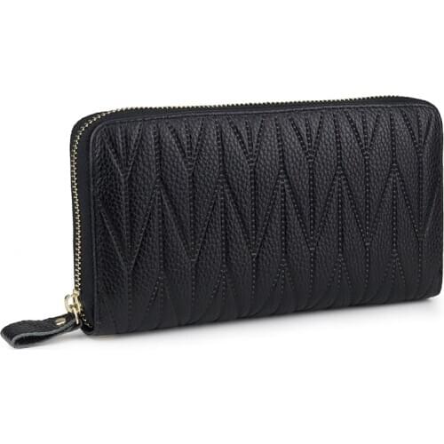 Simple Fashionable Lover Coin Purses Large-Capacity Bag Leather Multi- Hand Bowl Wallet Quality Mobile Phone Card Holder Clutch