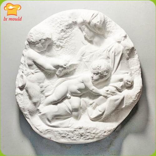 Michelangelo Our Lady Relief Plaster Soap Mould Soft Clay Tree Tool Aroma Silicone Molds