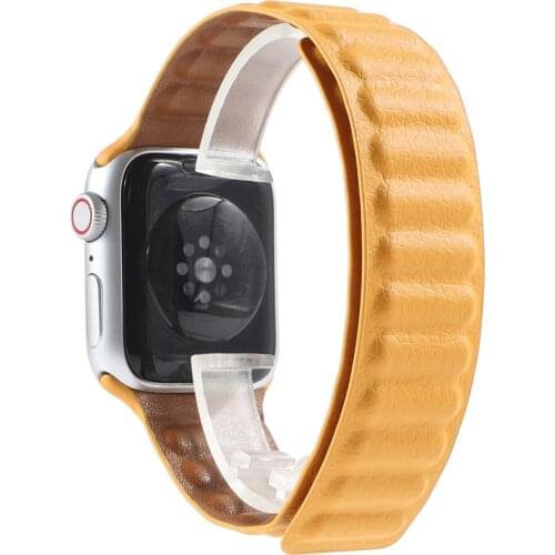 For Apple Watch Band 44mm 40mm 42mm 38mm Watchband Leather Belt Magnetic Loop Band Watch Strap for Apple SE Series 6 5 4 3 2 1