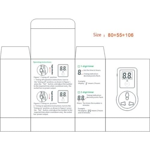 Digital Electric Timer Plug Socket with Countdown Electric Vehicle Charging Countdown Timer Socket Home Uses 85AC