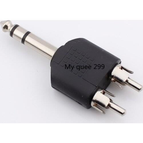 The 6.5mm double - sound plug turns double lotus head audio 6.5 stereo to 2 RCA and 6.5 RCA