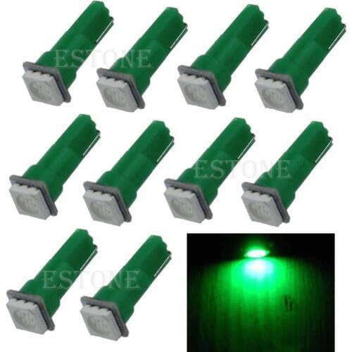 10Pcs New Headlight T5 5050 1SMD Led Bulbs For Dashboard Gauge Light 70 73 74 2721 17 6 Colors