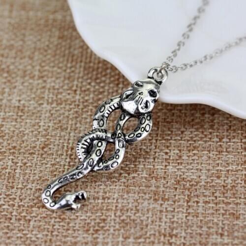 Vintage Alloy Necklace Voldemort Death Eater Snake Choker Movie Nagini Slytherin Themed Jewelry