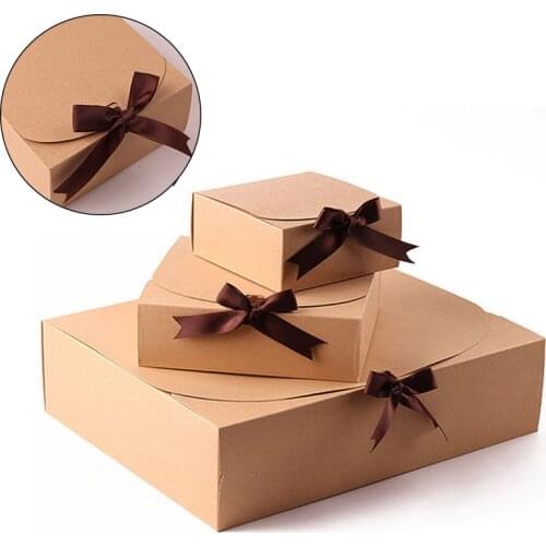 1pc Kraft Paper Gift Box Multi Color Biscuit Dessert Packing Box Holiday Party Supplies Gift Packing Box