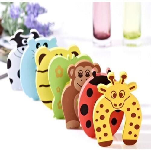 10pcs/lot Child kids Baby Animal Cartoon Door Jammers Stop stopper holder lock Safety guard Finger atrq0073