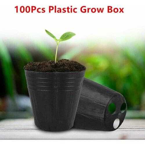 100PCS 4Size Plastic Nursery Pot Garden Pot Planter Uncoated Flower Plant Grow Pot Home Propagation Container Garden Accessories