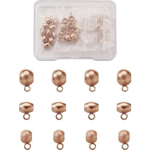 30pcs 304 Stainless Steel Hanger Links Connectors Rondelle Bail Bead for Jewelry Making DIY Bracelet Necklace Rose Gold
