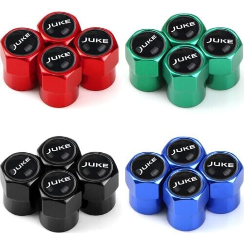 4pcs Colorful Car Wheel Tire Valve Caps Stem cover For Car Nissan JUKE Badge Auto Accessories Aluminum alloy