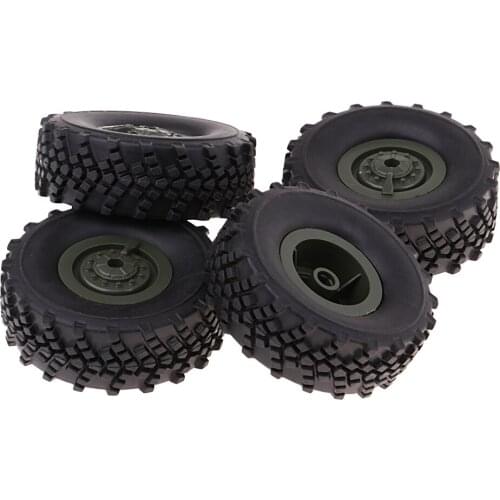 4pcs Rubber Tire Tyres & Wheels for WPL C14 C-14K C24 C-24K 1/16 Army Truck