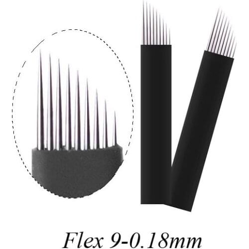 500pcs Microblading Needles 0.18MM 9 Pins Manual Eyebrow Tattoo Needles Blades Permanent Makeup Tattoo Needles