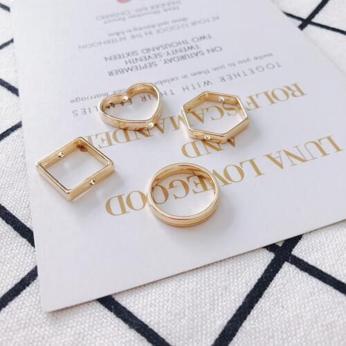 8 pieces / lotAlloyRoundLoveSquarek gold bead caps earings fashion jewelry connectors for jewelry makingOther