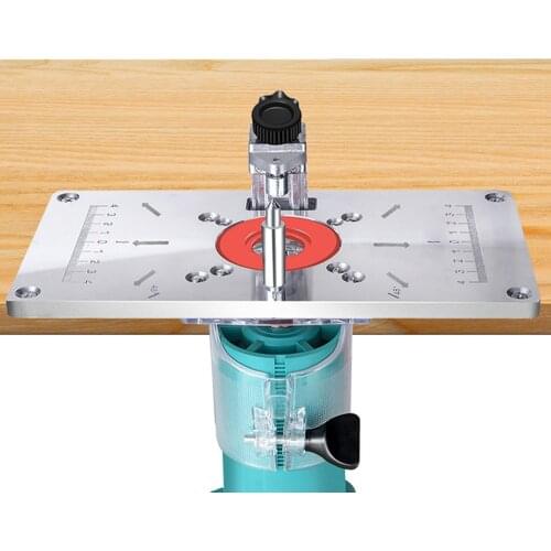 Aluminium Router Table Insert Plate Table For Woodworking Benches Router Plate Wood Tools Milling Trimming Machine With Rings