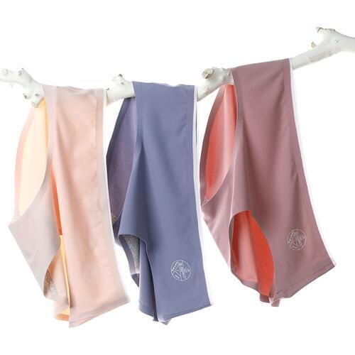 Ice Silk Seamless Panties Women Sexy Briefs Breathable Underwear Cotton Antibacterial Underpants Lingerie 3 Pcs/lot Dropshipping