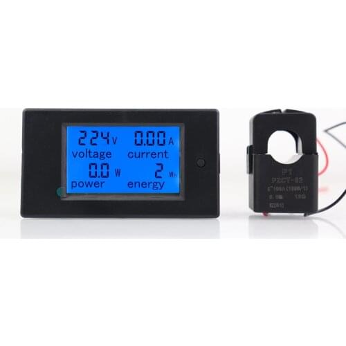 Digital LCD AC 80-260V 0-100A Voltage Current Power Energy Meter Monitor Voltmeter Ammeter 22KW