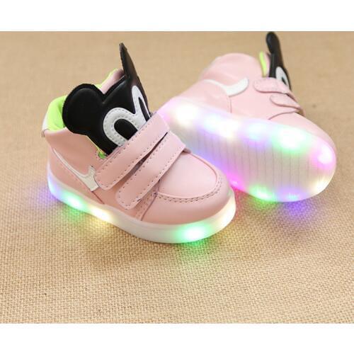 Chirldrens Spring New Children Leisure Led GIRLS Sports shoes Baby Luminous lighted SHOES Boys Glowing Kids Sneakers SH19053