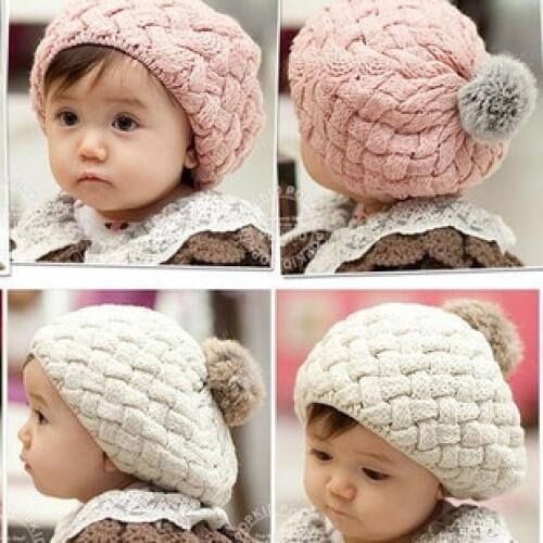 2018 New Baby Winter Hat Knit Crochet Baby Beret Girl Cap For Children Cotton Warm Cap Cute Warm Kid Beanie Unisex