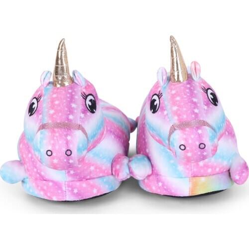 Kids Slippers Cartoon Animal Unicorn 2020 Winter Boys Home Slippers For Girls Kigurumi Pajamas Claw Children Adults Funny Shoes