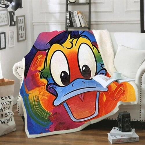 Disney Flannel Blanket Cartoon 3D Blanket Super Warm Soft Blanket Donald Duck Daisy Couple Lovely Pattern Sofa Bed Travel Kit