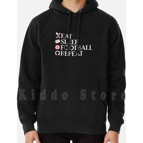 Eat Sleep Football Repeat-Ball Sports Soccer Hoodies Long Sleeve Soccer Football Team Football Game Football