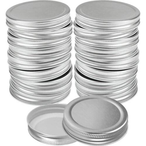 Wide Mouth 86 MM Reusable Mason Jar Lids Wide Mouth Leak-Proof Seal Lid For Canning Jars Silver With Silicone Seals Rings