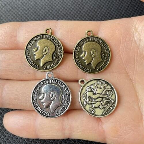 JunKang 10pcs 1927 head coin like DIY handmade necklace, bracelet pendant, wholesale jewelry