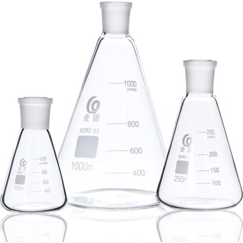 Standard Caliber Glass Conical Flask Ground glass joint Laboratory Triangle bottle Measuring cup Laboratory equipment