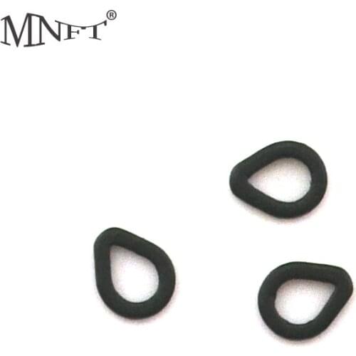 MNFT 30Pcs Micro Black Carp Fishing Rig Rings Round Oval RIG RINGS Round Oval Tear Drop Hair Rig Micro Ring Hook S M L Sizes