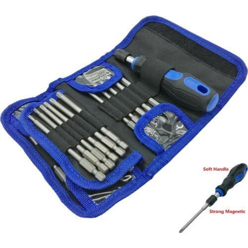 Julydream 24PC Screwdriver Set Bits Set High Quality Household Tool Kit DIY Hand Tool Set Chrome Valadium Steel 100mm Long Bit