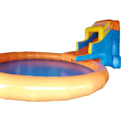 New design inflatable water slide with pool for sale/inflatable swmming pool with slide