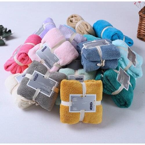 80*36cm Home Hair Towel Bathroom Absorbent Coral Fleece Towel Microfiber Hair Drying Towels for Women Face Towels Toallas