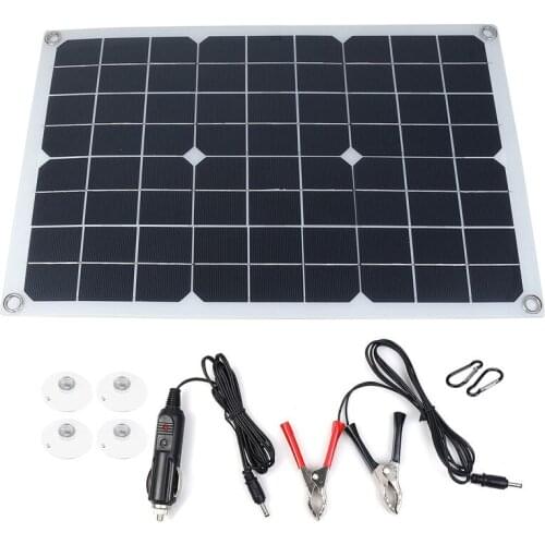 20W 12V Portable Solar Panel Kit With 10A LCD Display Solar Charge Controller Off Grid Monocrystalline Module