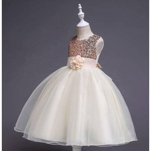 Girl Evening Dresses Fluffy Sequin Tutu Dress 2021 Baby Clothes Floral Tulle Cinderella Ball Gown Kids Dresses for Party Wedding