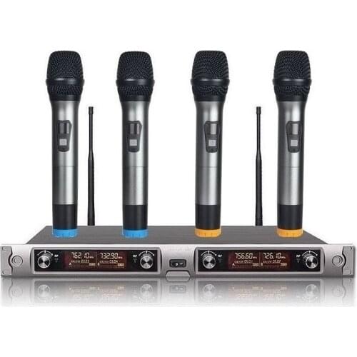 Bolymic draadloze microfoon 4 Channel Professional Wireless microphone System 4 Handheld Wireless uhf For karaoke school stage