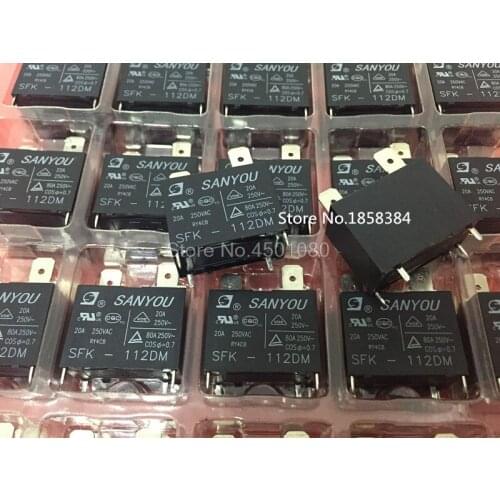 Free shipping 50pcs/lot 100% new and original SANYOU relay SFK-112DM 12V 20A 250VAC for Air conditioner DC Mini Power Relay