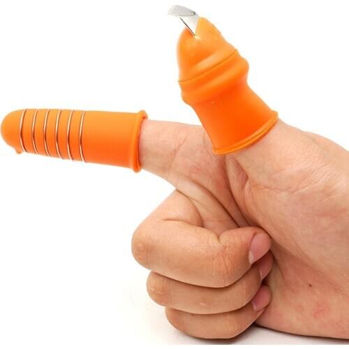 Silicone thumb knife finger protector vegetable harvest knife plant blade scissors cutting ring kitchen bean picking tool