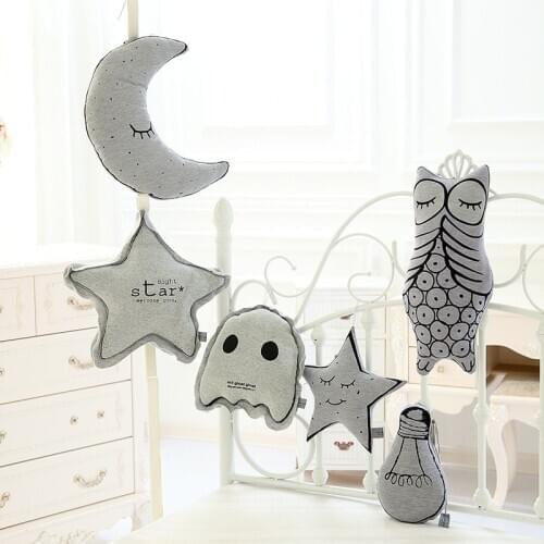 Cute Shinning In night Glowing Moon Light Bulb Stars Luminous Noctilucent Doll Pillow Childrens Room Baby Pillow Home Doll