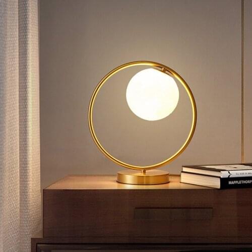Modern europe led glass ball led glass deco chambre candeeiro de mesa decoracao para casa living room lamp