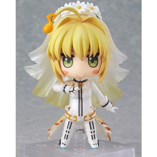 Fate EXTRA CCC Saber 387 Q version Figure PVC Doll Model Toys Car Decoration 10cm