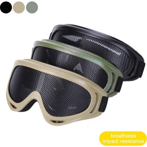 Tactical Steel Wire Mesh Net Goggles Paintball Glasses Outdoor Game Eyes Protective Safety Glasses Hunting Supplies